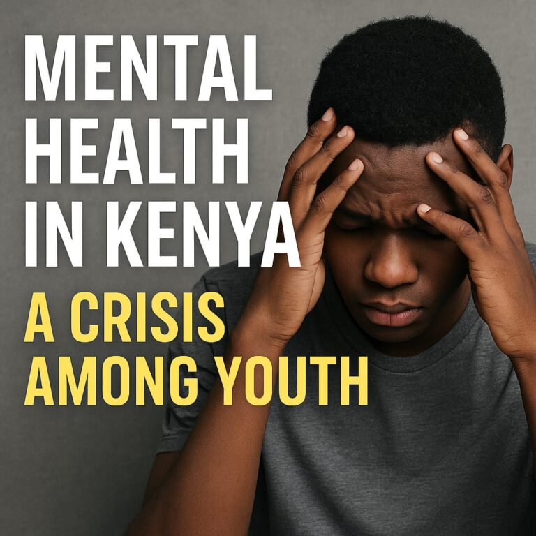 Young Kenyan woman sitting alone in a dimly lit room, symbolizing the emotional weight of depression and the need for mental health awareness in Kenya